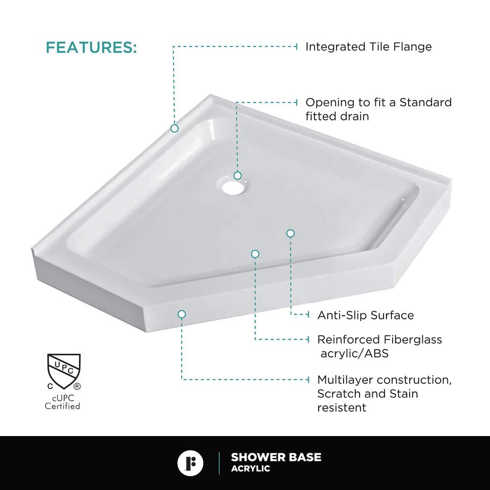 FINE FIXTURES 34 in. W x 34 in. D x 74 in. H Neo Angle Pivot Frameless Corner Shower Enclosure in Satin Brass Finish