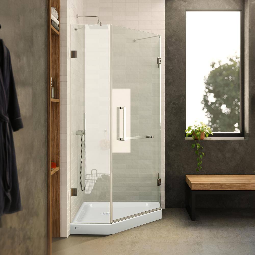 Fine Fixtures 40 in. W x 40 in. D x 74 in. H Neo Angle Pivot Frameless Corner Shower Enclosure in Polished Chrome Finish