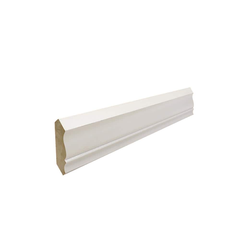HOUSE OF FARA 9/16 in. x 3-1/4 in. x 96 in. Prefinished White Poplar Wood Finger-Joined Crown Moulding