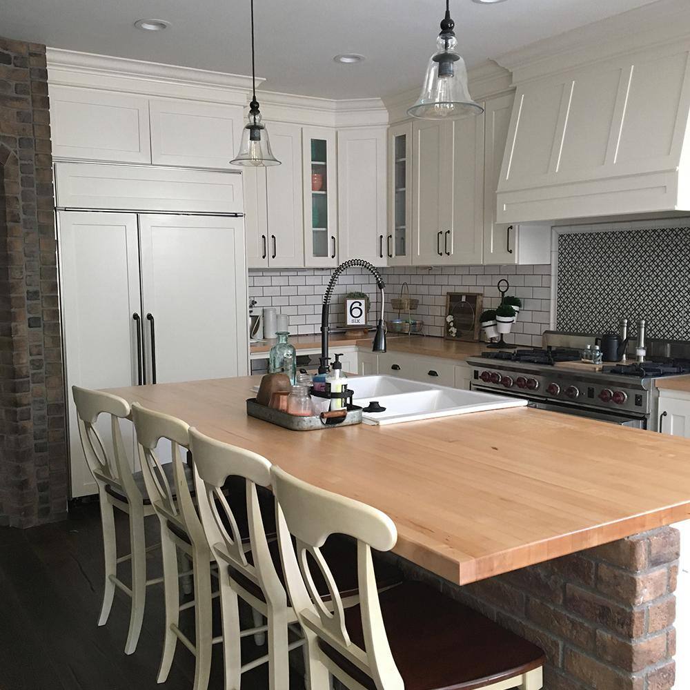Swaner Hardwood 3 ft. L x 25 in. D x 1.5 in. T Finished Maple Solid Wood Butcher Block Countertop With Square Edge