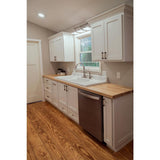 Swaner Hardwood 8 ft. L x 36 in. D x 1.5 in. T Finished Maple Solid Wood Butcher Block Island Countertop With Square Edge