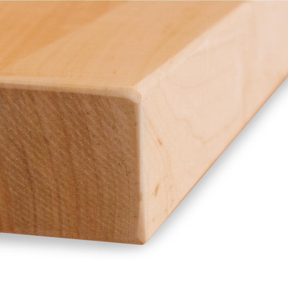 Swaner Hardwood 10 ft. L x 36 in. D x 1.75 in. T Finished Maple Solid Wood Butcher Block Island Countertop With Eased Edge