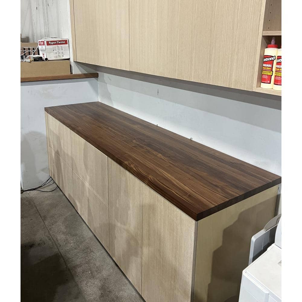 Swaner Hardwood 6 ft. L x 25 in. D x 1.5 in. T Finished Walnut Solid Wood Butcher Block Countertop With Square Edge