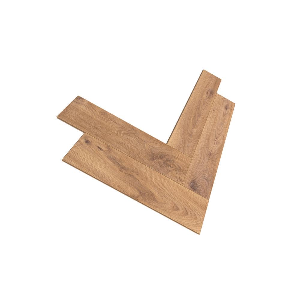 Krono Original Firebrand Oak Herringbone 8mm T x 4.96 in. W Water Resistant Laminate Wood Flooring (9.40 sq. ft./Case)