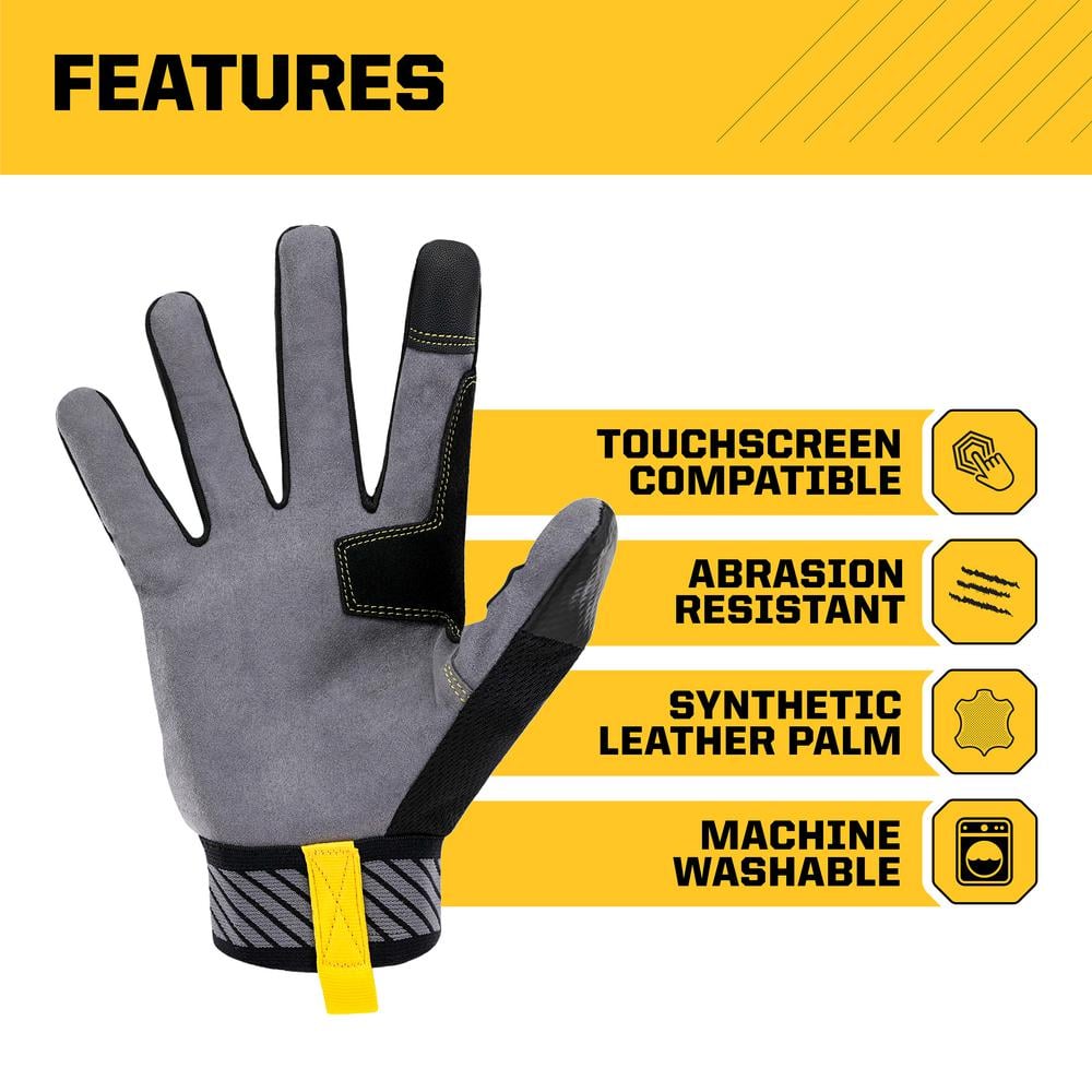 FIRM GRIP Large Flex Cuff Outdoor and Work Gloves