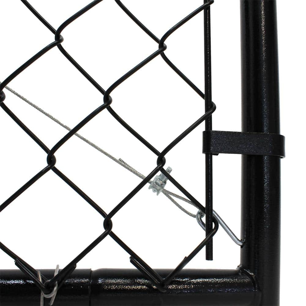 Fit-Right 4 ft. H Adjustable Walk Gate Kit, Square Corner Frame - Black