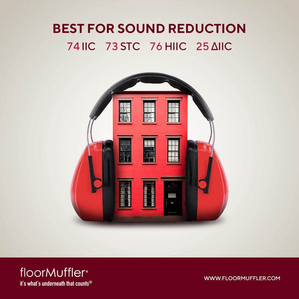 FloorMuffler 300 sq. ft. 4 ft. x 75 ft. x 0.08 in. Premium Underlayment for Laminate, Hardwood and Engineered Floors