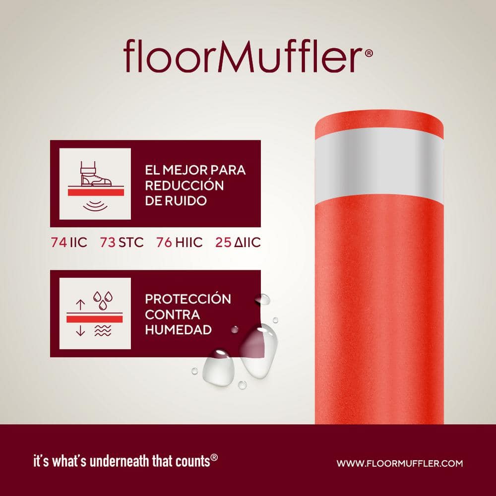 FloorMuffler 300 sq. ft. 4 ft. x 75 ft. x 0.08 in. Premium Underlayment for Laminate, Hardwood and Engineered Floors