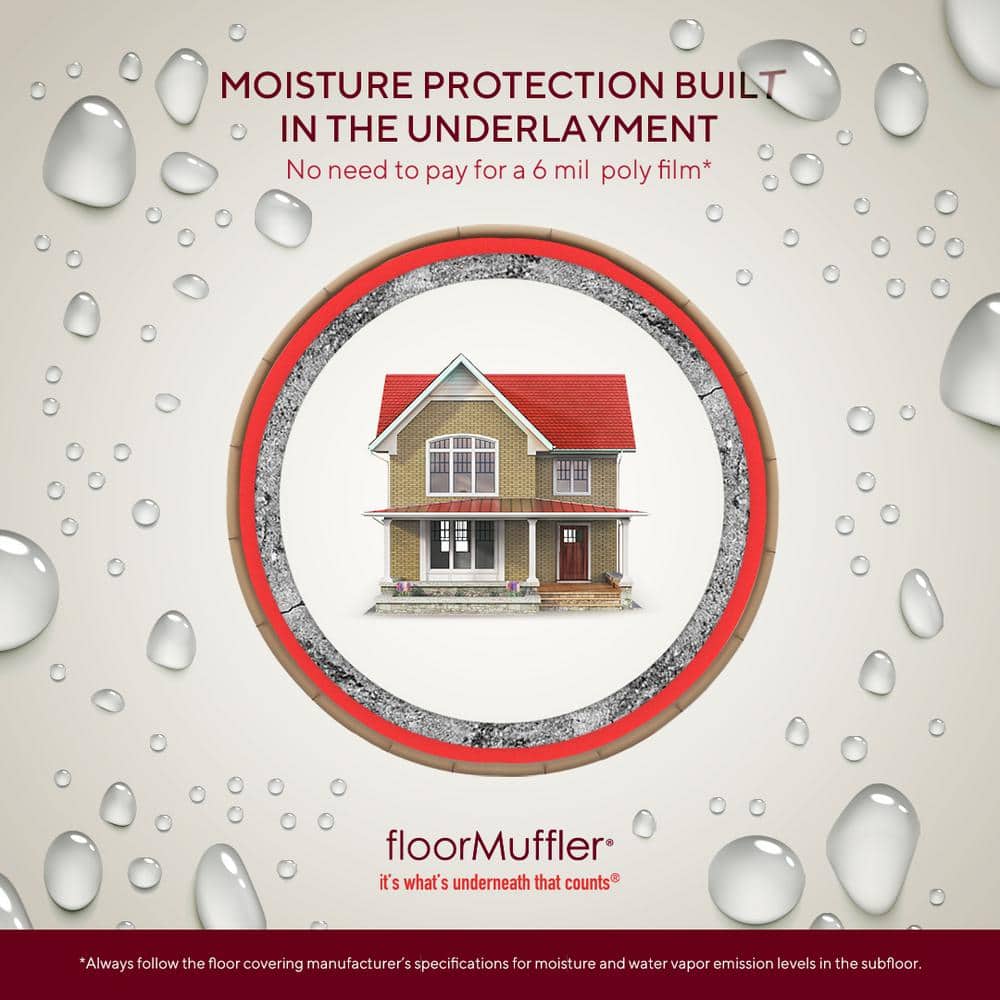 FloorMuffler 300 sq. ft. 4 ft. x 75 ft. x 0.08 in. Premium Underlayment for Laminate, Hardwood and Engineered Floors