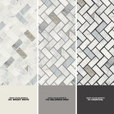 Daltile Stone Decor Fog 11 in. x 12 in. x 10 mm Marble Mosaic Floor and Wall Tile (0.83 sq. ft. per piece)