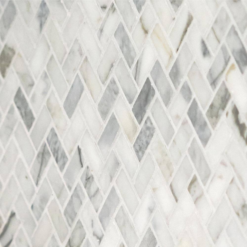 Daltile Stone Decor Fog 11 in. x 12 in. x 10 mm Marble Mosaic Floor and Wall Tile (0.83 sq. ft. per piece)