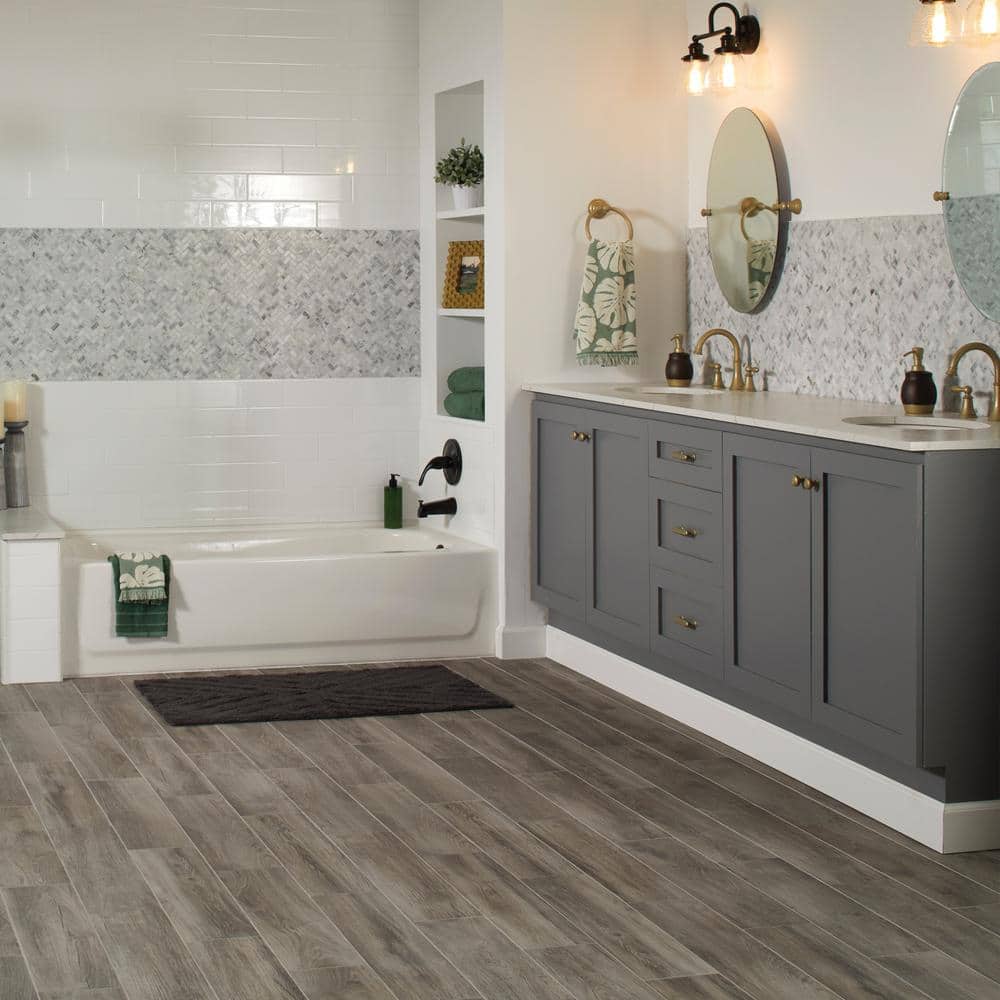 Daltile Stone Decor Fog 11 in. x 12 in. x 10 mm Marble Mosaic Floor and Wall Tile (0.83 sq. ft. per piece)