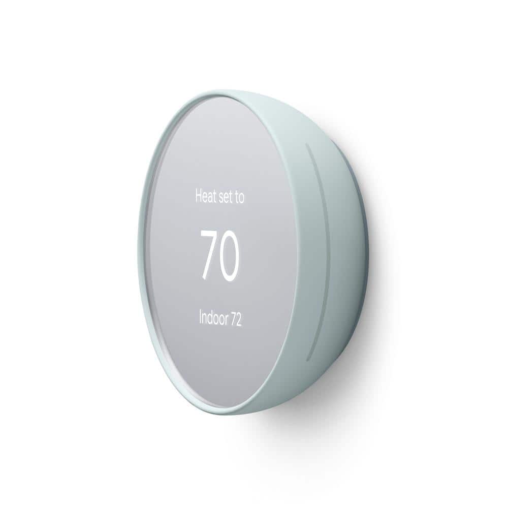 Google Nest Thermostat - Smart Programmable Wi-Fi Thermostat Fog + Nest Thermostat Trim Kit Deep Fog