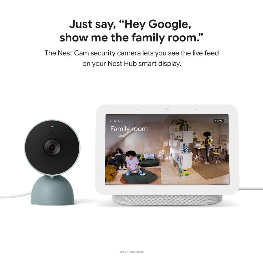 Google Nest Cam - Indoor Wired Smart Home Security Camera - Fog