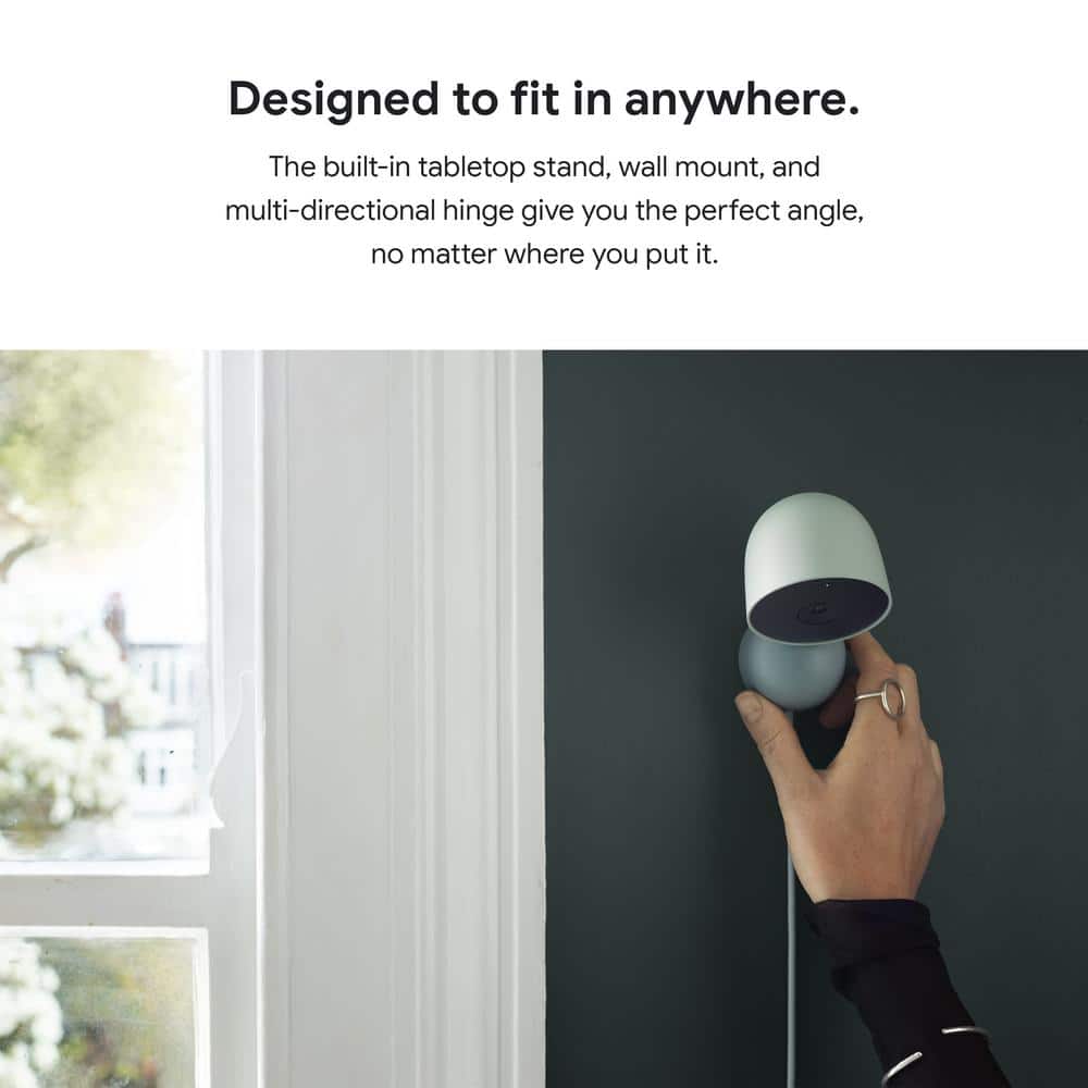Google Nest Cam - Indoor Wired Smart Home Security Camera - Fog
