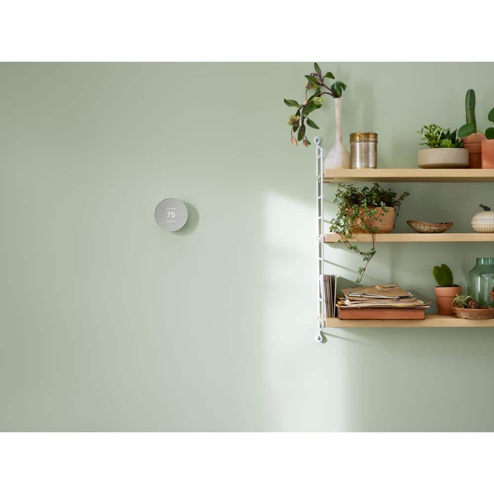 Google Nest Thermostat - Smart Programmable Wi-Fi Thermostat Fog and Nest Thermostat Trim Kit Snow