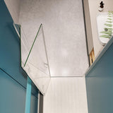 FORCLOVER 34 in. W to 35-3/8 in. W x 72 in. H Bi-Fold Frameless Shower Door in Chrome with Clear Glass
