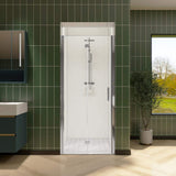 FORCLOVER 34 in. W to 35-3/8 in. W x 72 in. H Bi-Fold Frameless Shower Door in Chrome with Clear Glass
