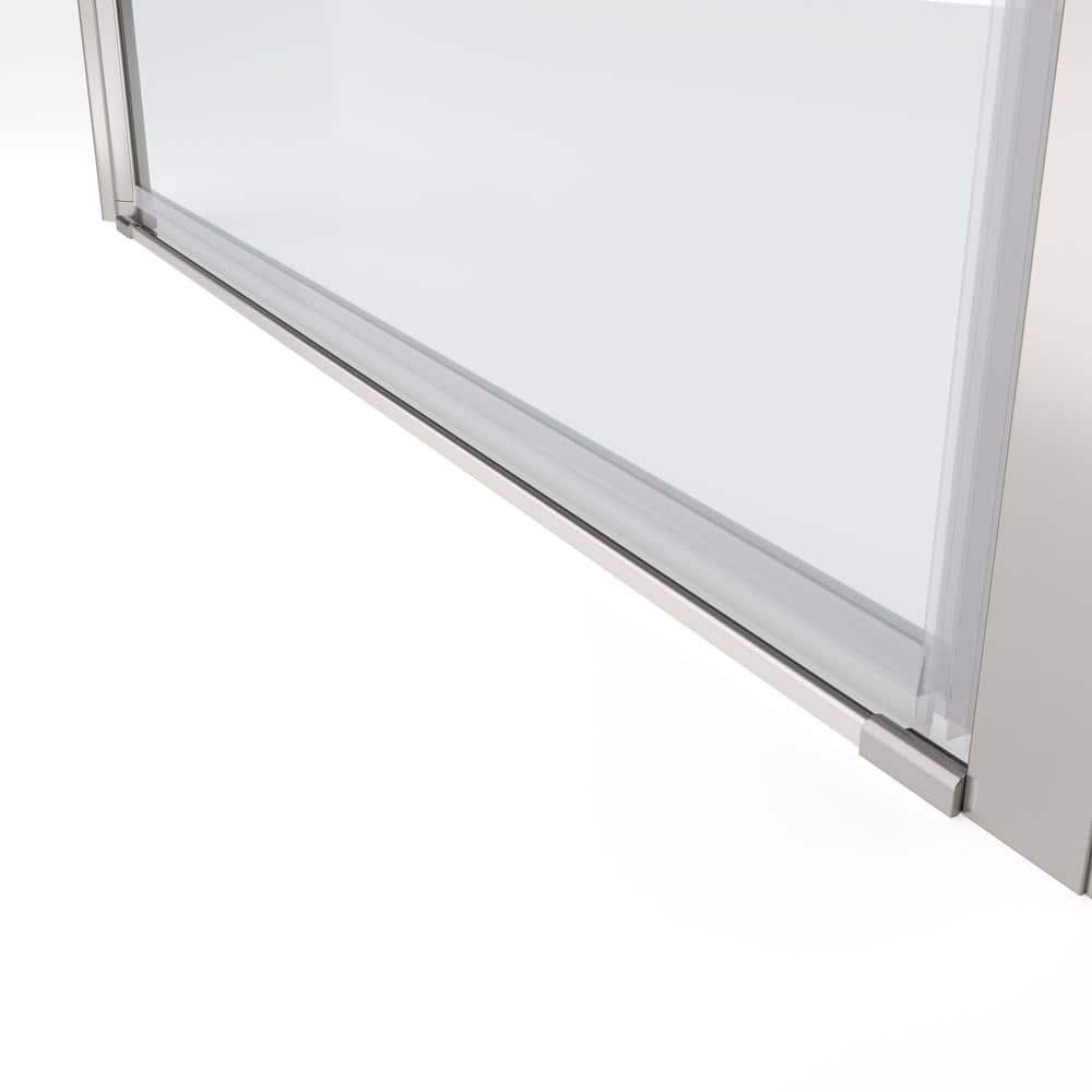 FORCLOVER 34 in. W to 35-3/8 in. W x 72 in. H Bi-Fold Frameless Shower Door in Chrome with Clear Glass
