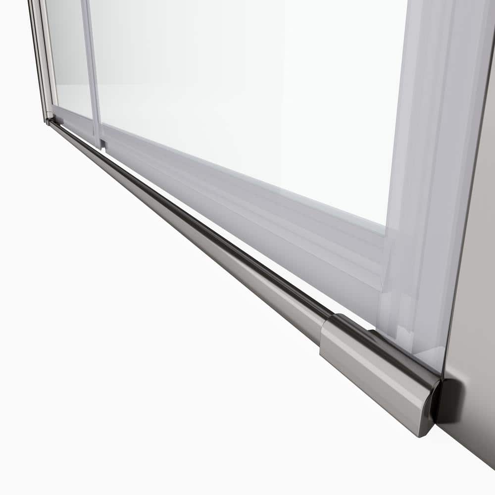 FORCLOVER 36 in. W to 37-3/8 in. W x 72 in. H Bi-Fold Frameless Shower Door in Chrome with Clear Glass