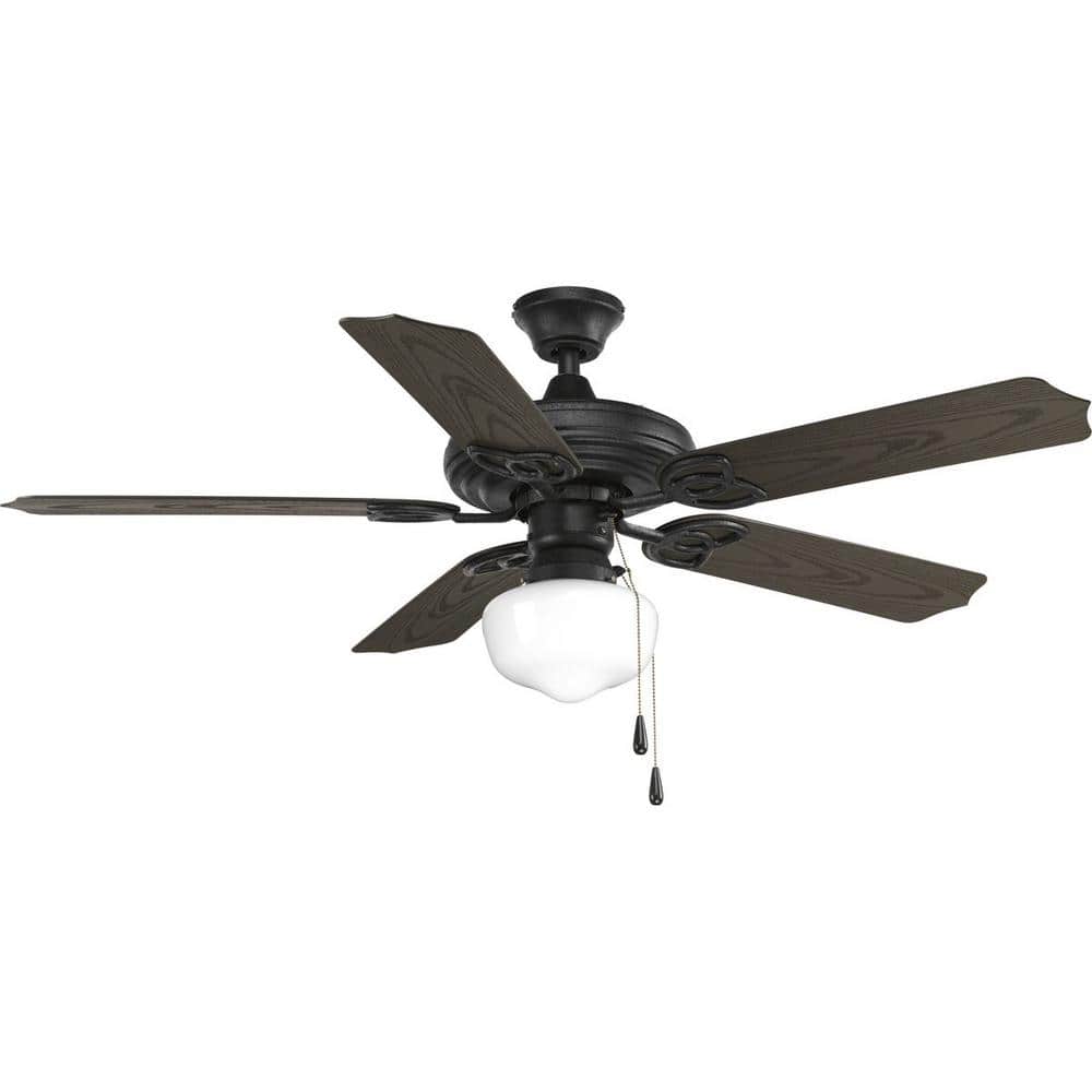 Progress Lighting Fan Light Kits Collection 1-Light Forged Black Ceiling Fan Light Kit