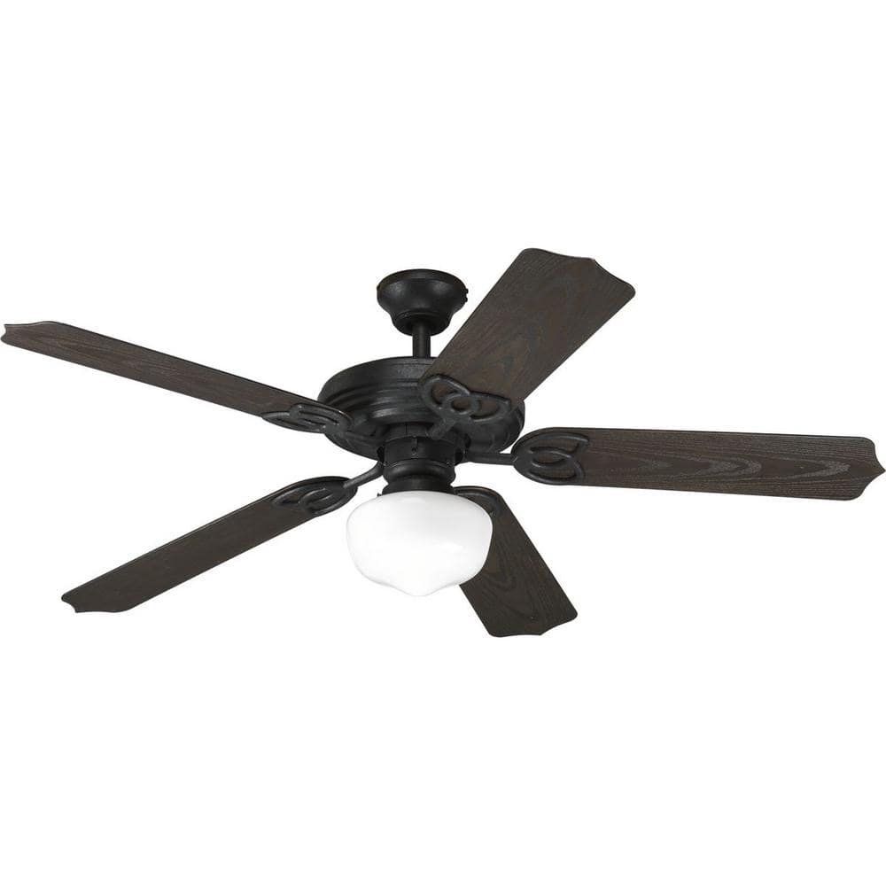 Progress Lighting Fan Light Kits Collection 1-Light Forged Black Ceiling Fan Light Kit