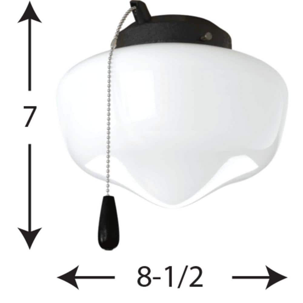Progress Lighting Fan Light Kits Collection 1-Light Forged Black Ceiling Fan Light Kit