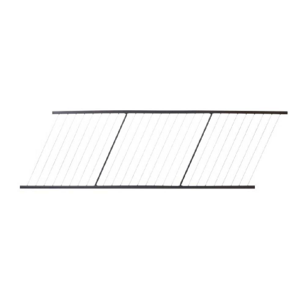 FORTRESS Fe26 Vertical Cable Rail 34 in. x 6 ft. Black Sand Steel Railing Level Panel