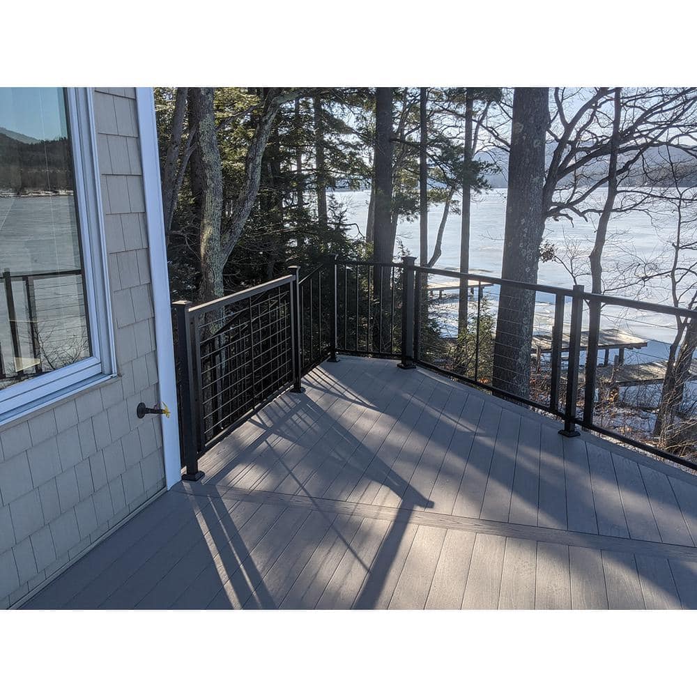 FORTRESS Fe26 Horizontal Cable Rail 40 in. x 8 ft. Black Sand Railin.g Level Panel