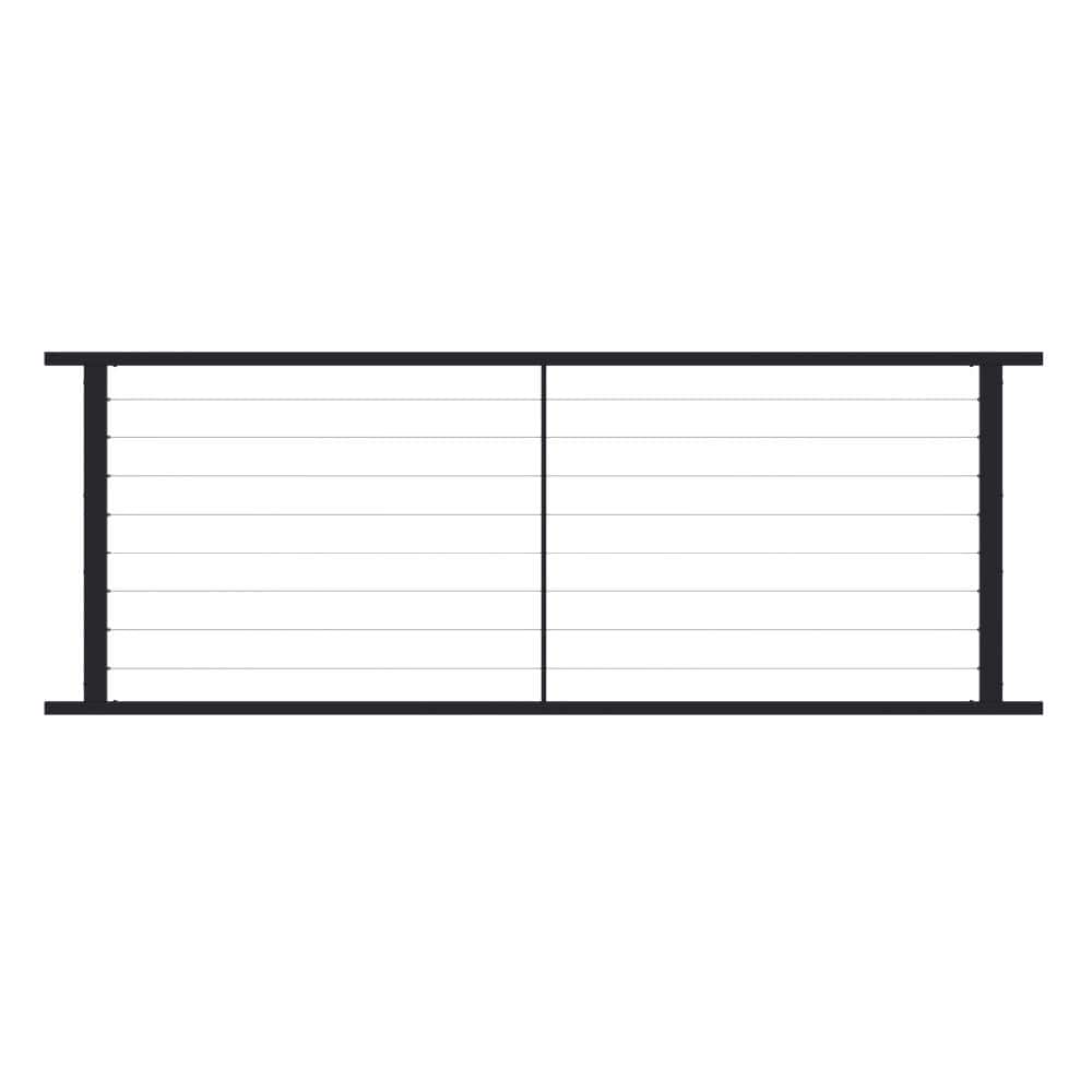 FORTRESS Fe26 Horizontal Cable Rail 40 in. x 8 ft. Black Sand Railin.g Level Panel