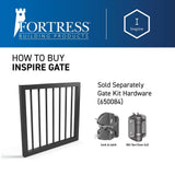 FORTRESS Inspire Black Metal Gate Kit Hardware (Latch, Hinges, Fasteners Included)