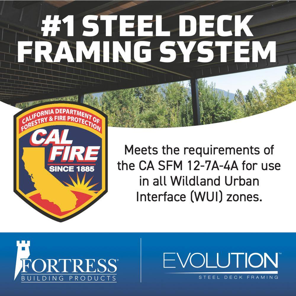 FORTRESS 2 in. x 11 in. x 16 ft. Evolution Black Steel Deck Framing Structural Beam
