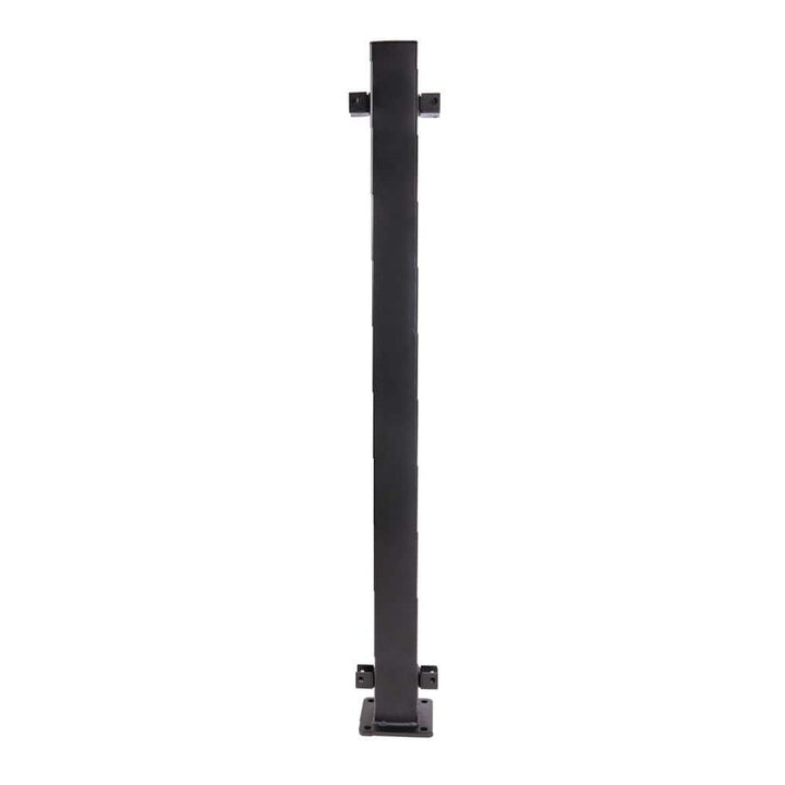 FORTRESS Fe26 39.5 in. H x 2 in. W Black Steel Railing Line Post
