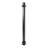 FORTRESS Fe26 2 in. x 2 in. x 39-1/2 in. Black Steel Railing Corner Post