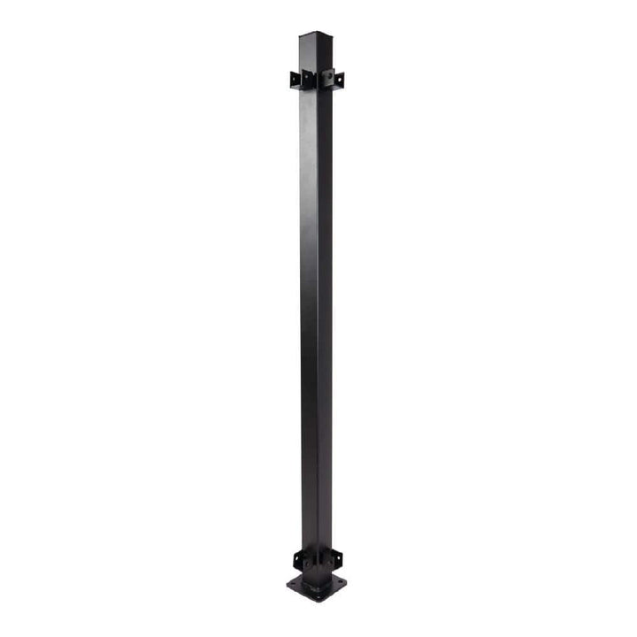 FORTRESS Fe26 2 in. x 2 in. x 39-1/2 in. Black Steel Railing Corner Post