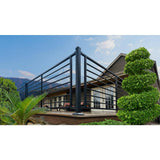 FORTRESS Fe26 2 in. x 2 in. x 45-1/2 in. Bronze Steel Railing Corner Post with Brackets