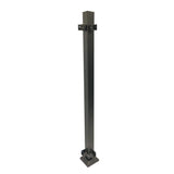 FORTRESS Fe26 2 in. x 2 in. x 45-1/2 in. Bronze Steel Railing Corner Post with Brackets