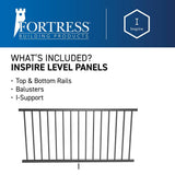 FORTRESS Inspire Railing 32.5 in. H x 6 ft. W Aluminum Black Sand Level Panel