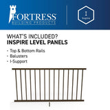 FORTRESS Inspire Railing 32.5 in. H x 8 ft. W Aluminum Brown Level Panel