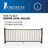 FORTRESS Inspire Railing 32.5 in. H x 8 ft. W Aluminum Brown Level Panel