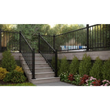 FORTRESS Inspire Railing 51 in. H x 2.5 in. W Aluminum Black Sand Post with Brackets
