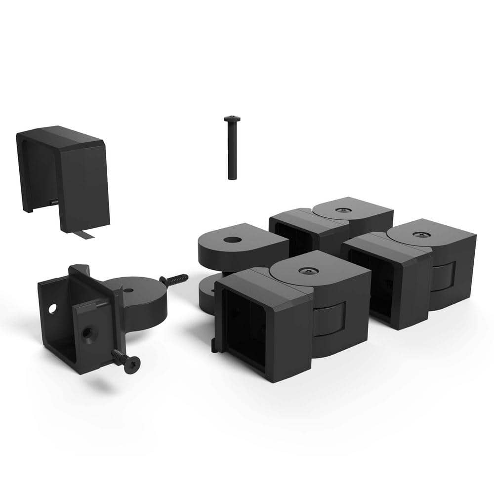 FORTRESS Inspire Railing Angle Aluminum Black Sand Brackets (Box of 4)