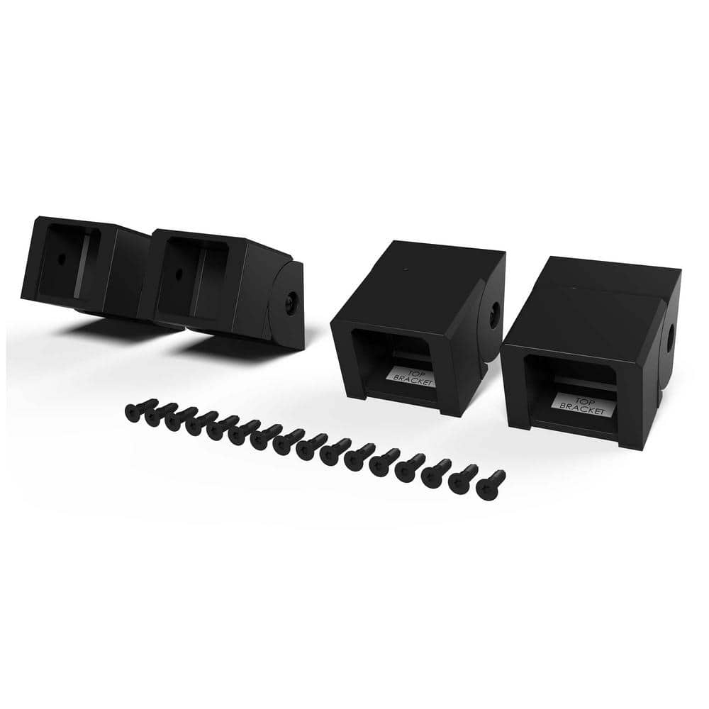 FORTRESS Inspire Railing Stair Aluminum Black Sand Brackets (Box of 4)