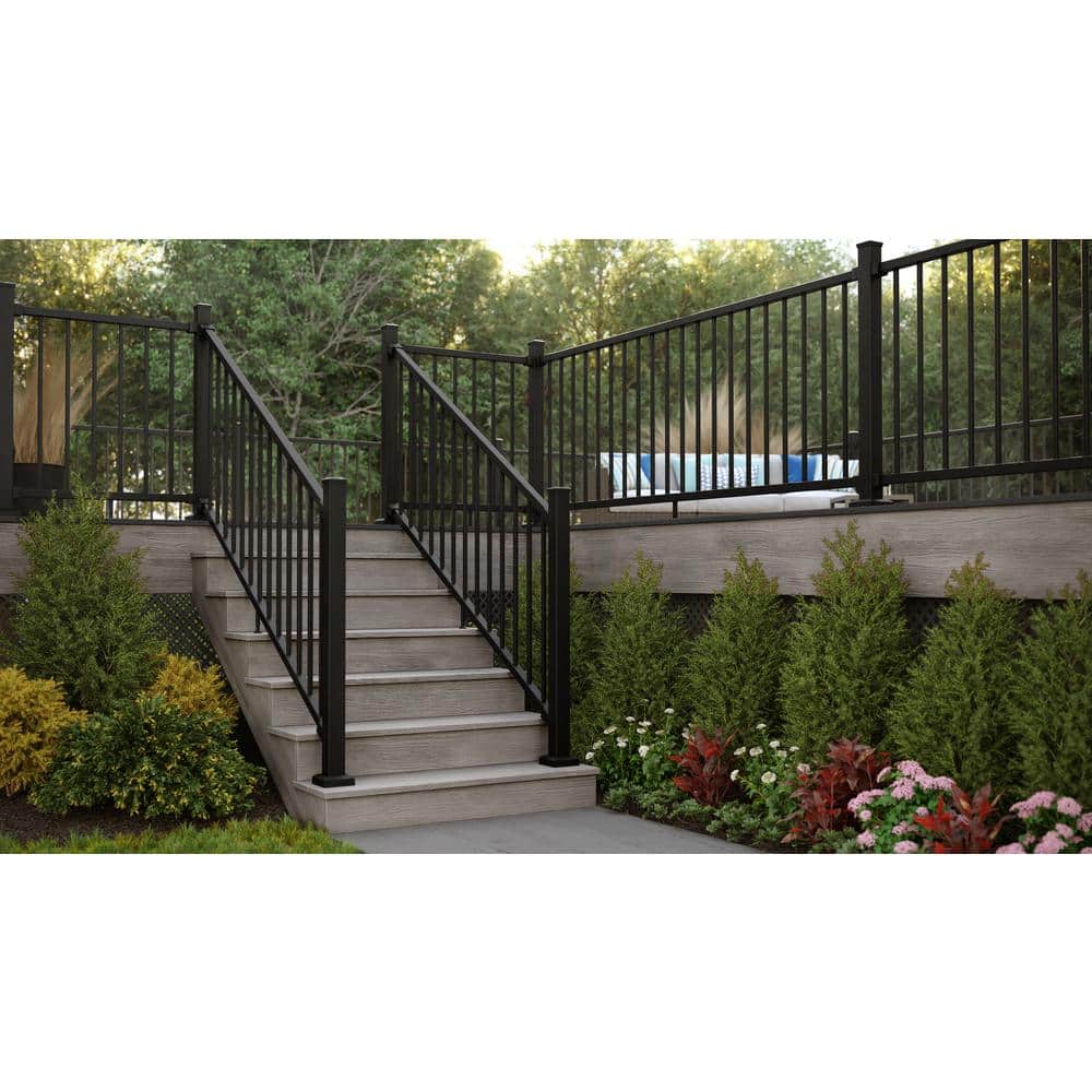 FORTRESS Inspire Railing Stair Aluminum Black Sand Brackets (Box of 4)