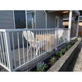 FORTRESS Al13 Home Rail 6.1 in. H x 6.1 in. W Matte White Aluminum Corner Post with Base Cover and Brackets Stair Railing Kit