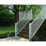FORTRESS Al13 Home Rail 6.1 in. H x 6.1 in. W Matte White Aluminum Corner Post with Base Cover and Brackets Stair Railing Kit