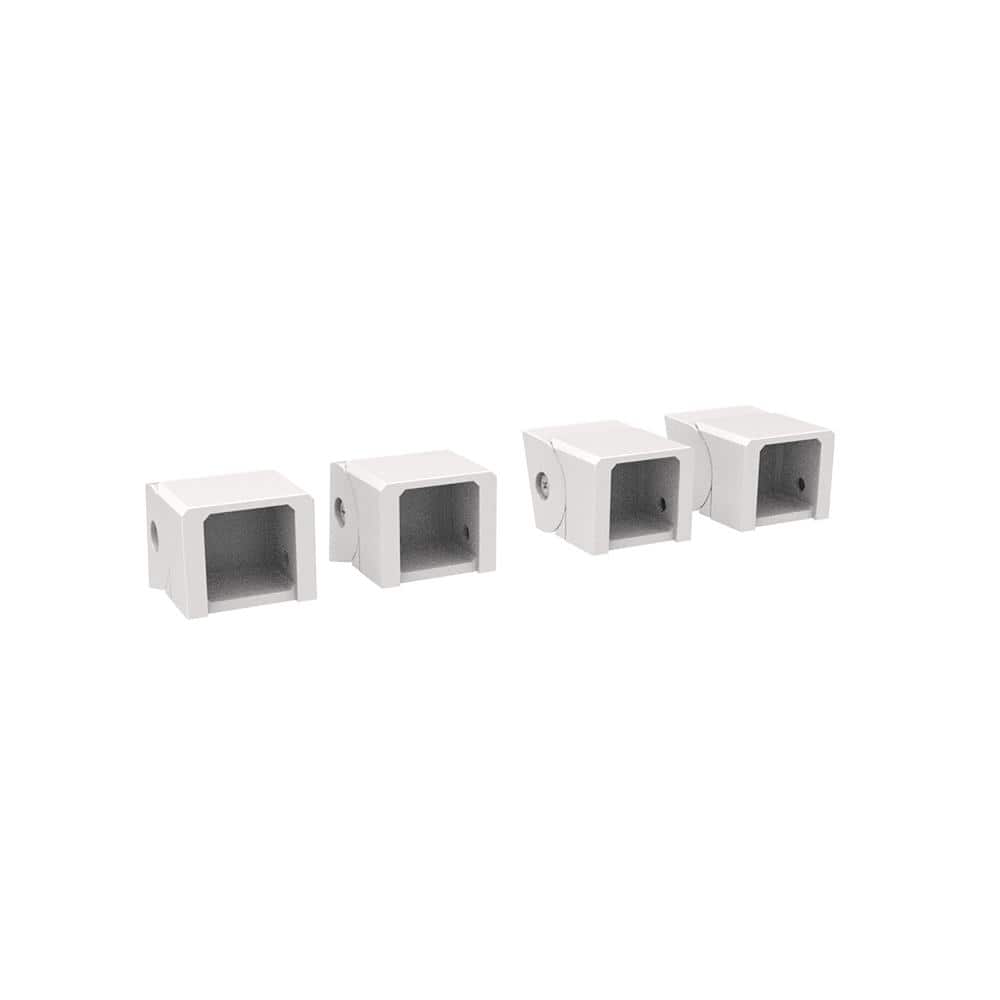FORTRESS Al13 Home Rail 1 in. W x 1 in. H Matte White Low Profile Stair Bracket (Bag Of 4)