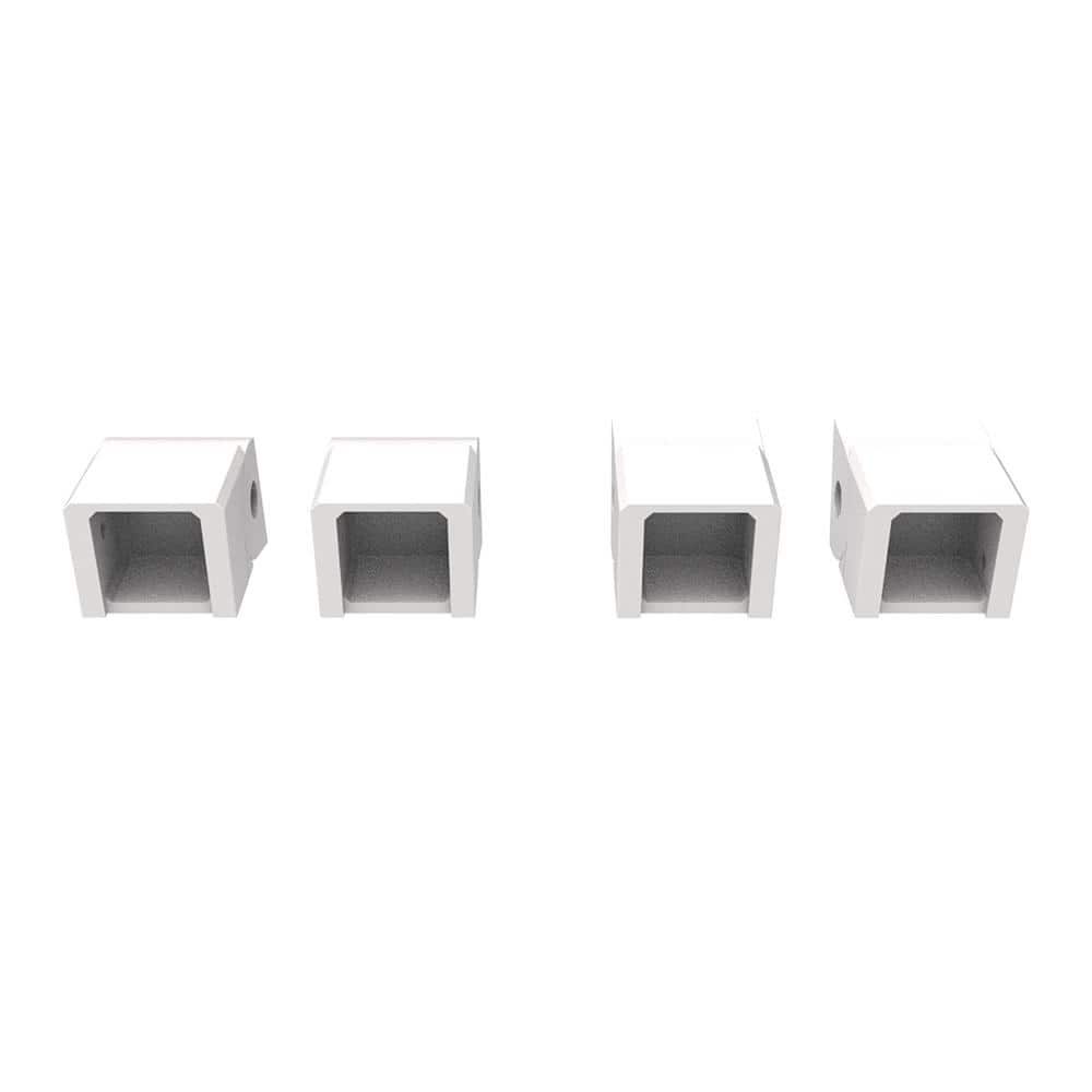 FORTRESS Al13 Home Rail 1 in. W x 1 in. H Matte White Low Profile Stair Bracket (Bag Of 4)