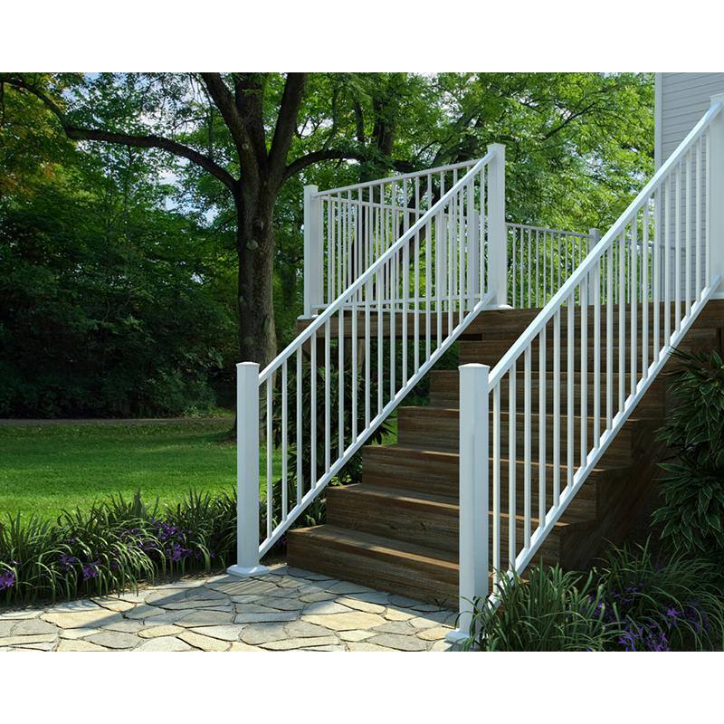 FORTRESS Al13 Home Rail 2.2 in. H x 2.6 in. W Matte White Aluminum Flat Accent Top Rail Stair Railing Kit