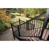 FORTRESS Al13 Home Rail 3 in. W x 5 in. H Pure View Black Sand Adjustable Stair Railing I-Support